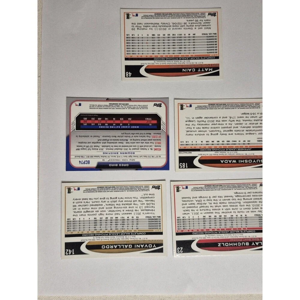 Lot of five 2012 Topps Chrome baseball cards.Includes:Tsuyoshi Wada Refractor